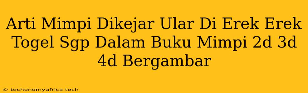 Arti Mimpi Dikejar Ular Di Erek Erek Togel Sgp Dalam Buku Mimpi 2d 3d 4d Bergambar