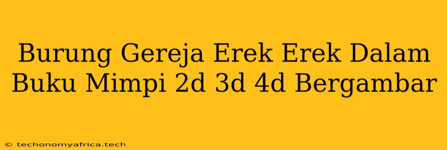 Burung Gereja Erek Erek Dalam Buku Mimpi 2d 3d 4d Bergambar