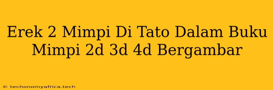 Erek 2 Mimpi Di Tato Dalam Buku Mimpi 2d 3d 4d Bergambar