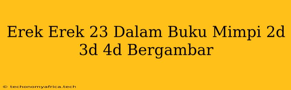 Erek Erek 23 Dalam Buku Mimpi 2d 3d 4d Bergambar