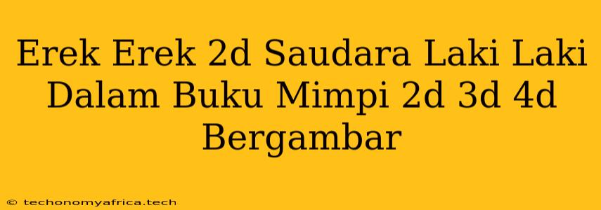 Erek Erek 2d Saudara Laki Laki Dalam Buku Mimpi 2d 3d 4d Bergambar