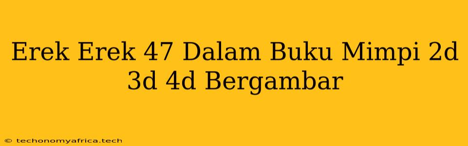 Erek Erek 47 Dalam Buku Mimpi 2d 3d 4d Bergambar