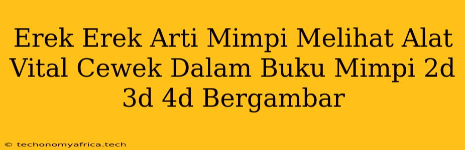 Erek Erek Arti Mimpi Melihat Alat Vital Cewek Dalam Buku Mimpi 2d 3d 4d Bergambar