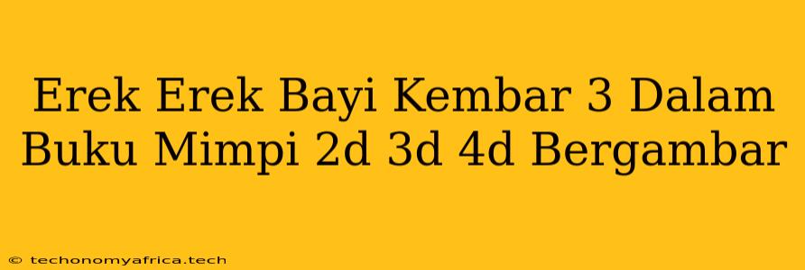 Erek Erek Bayi Kembar 3 Dalam Buku Mimpi 2d 3d 4d Bergambar