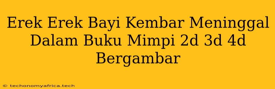 Erek Erek Bayi Kembar Meninggal Dalam Buku Mimpi 2d 3d 4d Bergambar