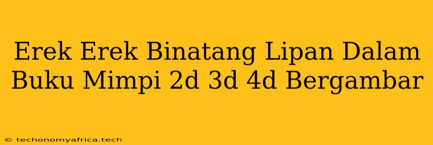 Erek Erek Binatang Lipan Dalam Buku Mimpi 2d 3d 4d Bergambar