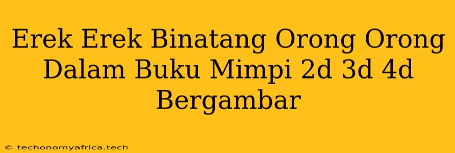 Erek Erek Binatang Orong Orong Dalam Buku Mimpi 2d 3d 4d Bergambar