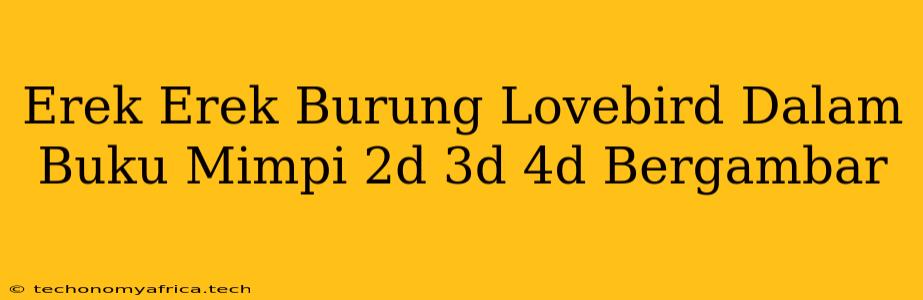 Erek Erek Burung Lovebird Dalam Buku Mimpi 2d 3d 4d Bergambar