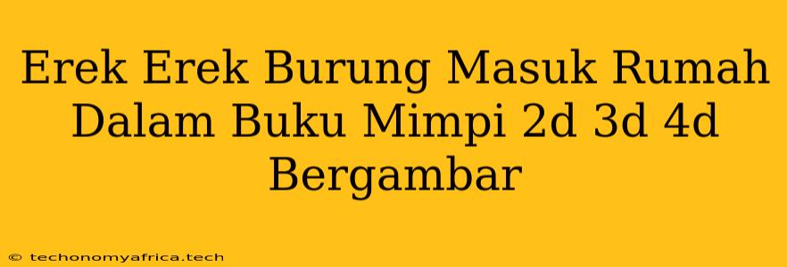 Erek Erek Burung Masuk Rumah Dalam Buku Mimpi 2d 3d 4d Bergambar