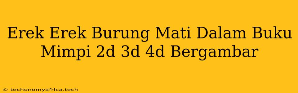 Erek Erek Burung Mati Dalam Buku Mimpi 2d 3d 4d Bergambar