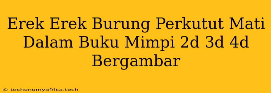 Erek Erek Burung Perkutut Mati Dalam Buku Mimpi 2d 3d 4d Bergambar