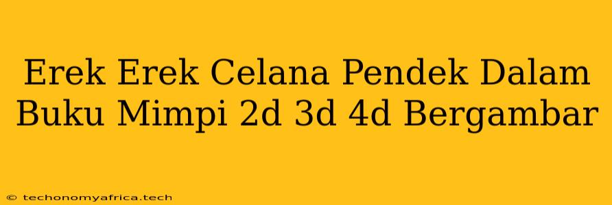 Erek Erek Celana Pendek Dalam Buku Mimpi 2d 3d 4d Bergambar