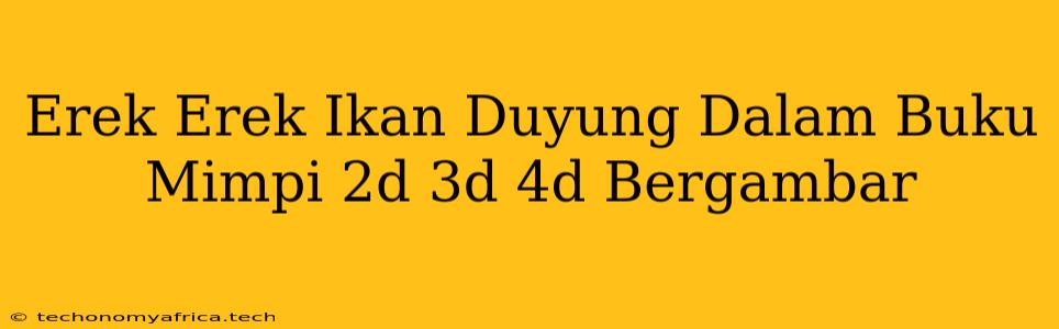 Erek Erek Ikan Duyung Dalam Buku Mimpi 2d 3d 4d Bergambar