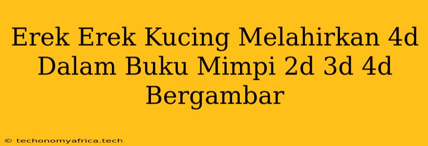 Erek Erek Kucing Melahirkan 4d Dalam Buku Mimpi 2d 3d 4d Bergambar