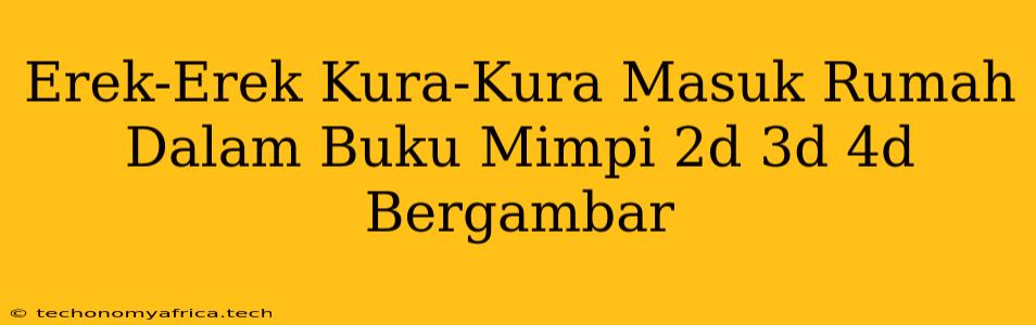 Erek-Erek Kura-Kura Masuk Rumah Dalam Buku Mimpi 2d 3d 4d Bergambar