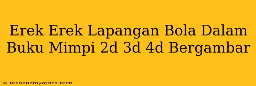 Erek Erek Lapangan Bola Dalam Buku Mimpi 2d 3d 4d Bergambar