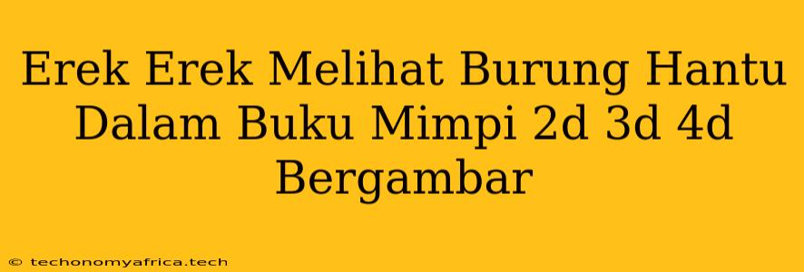 Erek Erek Melihat Burung Hantu Dalam Buku Mimpi 2d 3d 4d Bergambar