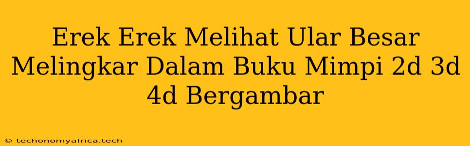 Erek Erek Melihat Ular Besar Melingkar Dalam Buku Mimpi 2d 3d 4d Bergambar