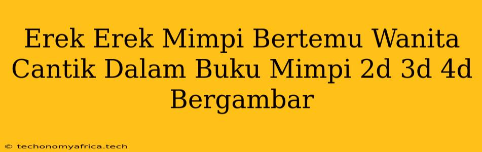 Erek Erek Mimpi Bertemu Wanita Cantik Dalam Buku Mimpi 2d 3d 4d Bergambar