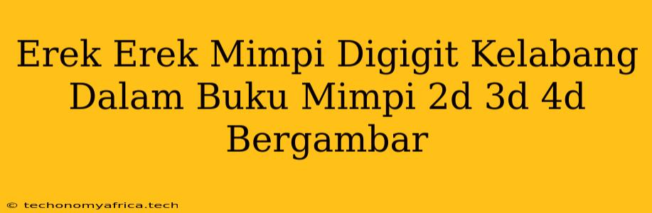 Erek Erek Mimpi Digigit Kelabang Dalam Buku Mimpi 2d 3d 4d Bergambar