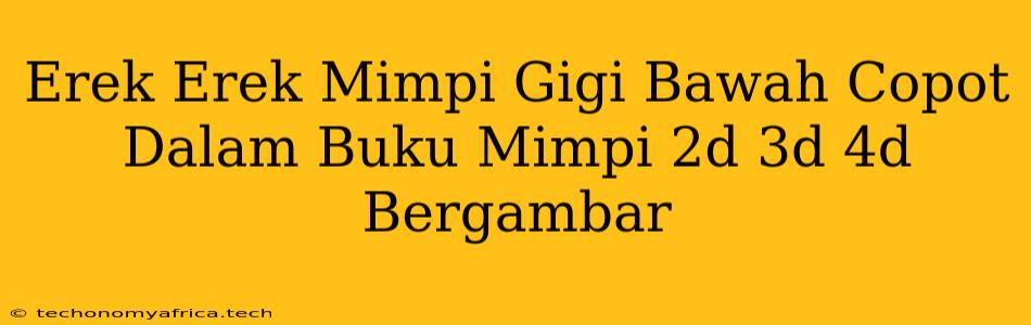 Erek Erek Mimpi Gigi Bawah Copot Dalam Buku Mimpi 2d 3d 4d Bergambar