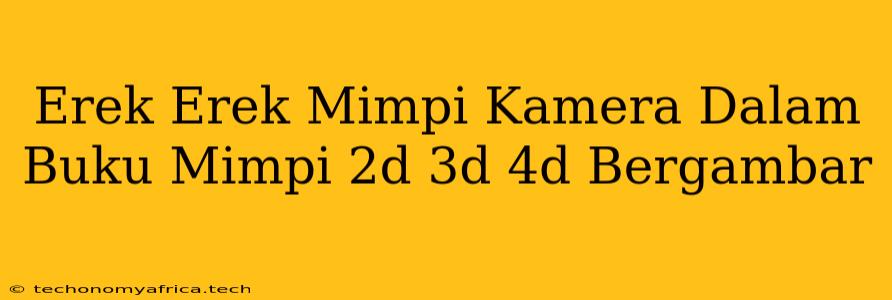 Erek Erek Mimpi Kamera Dalam Buku Mimpi 2d 3d 4d Bergambar