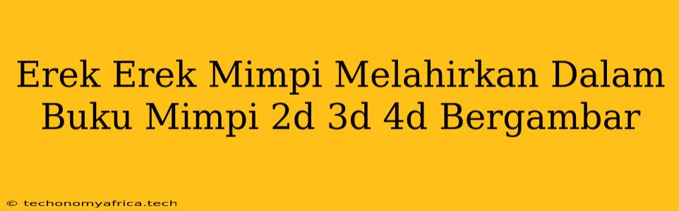 Erek Erek Mimpi Melahirkan Dalam Buku Mimpi 2d 3d 4d Bergambar