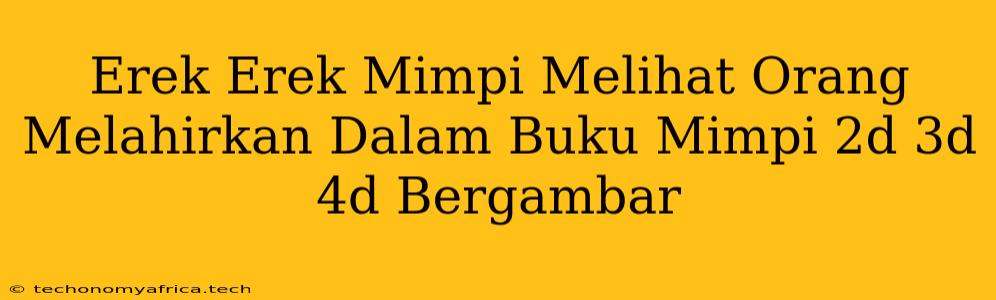 Erek Erek Mimpi Melihat Orang Melahirkan Dalam Buku Mimpi 2d 3d 4d Bergambar