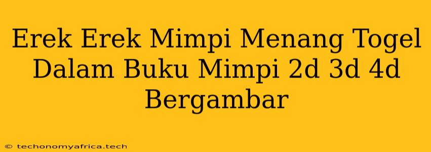 Erek Erek Mimpi Menang Togel Dalam Buku Mimpi 2d 3d 4d Bergambar