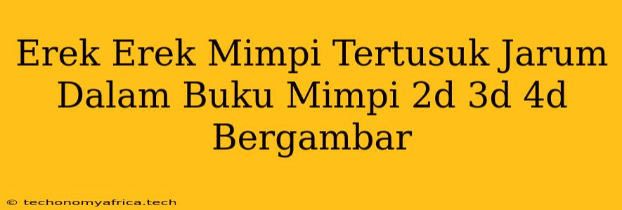 Erek Erek Mimpi Tertusuk Jarum Dalam Buku Mimpi 2d 3d 4d Bergambar