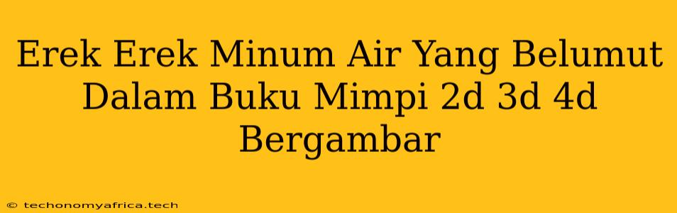 Erek Erek Minum Air Yang Belumut Dalam Buku Mimpi 2d 3d 4d Bergambar