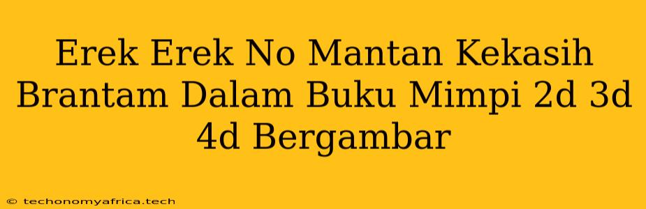 Erek Erek No Mantan Kekasih Brantam Dalam Buku Mimpi 2d 3d 4d Bergambar