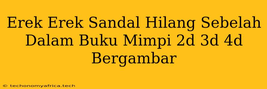 Erek Erek Sandal Hilang Sebelah Dalam Buku Mimpi 2d 3d 4d Bergambar