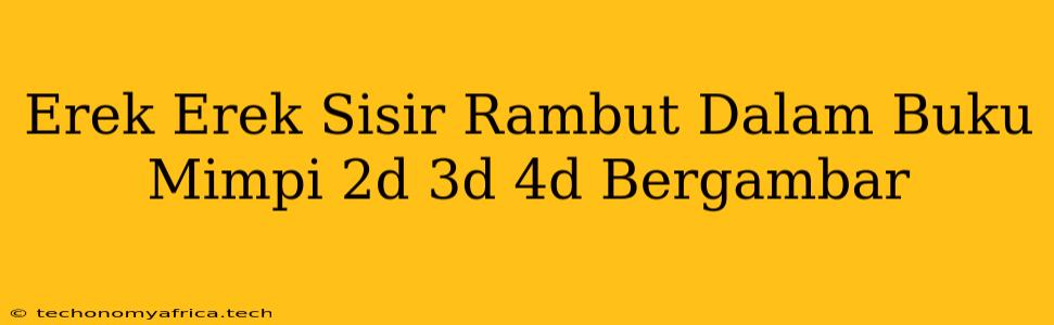 Erek Erek Sisir Rambut Dalam Buku Mimpi 2d 3d 4d Bergambar