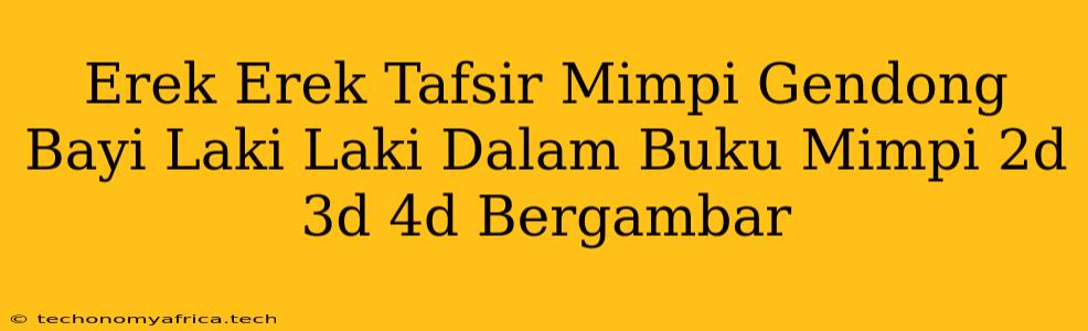 Erek Erek Tafsir Mimpi Gendong Bayi Laki Laki Dalam Buku Mimpi 2d 3d 4d Bergambar