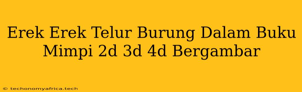 Erek Erek Telur Burung Dalam Buku Mimpi 2d 3d 4d Bergambar