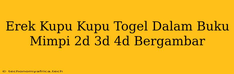 Erek Kupu Kupu Togel Dalam Buku Mimpi 2d 3d 4d Bergambar