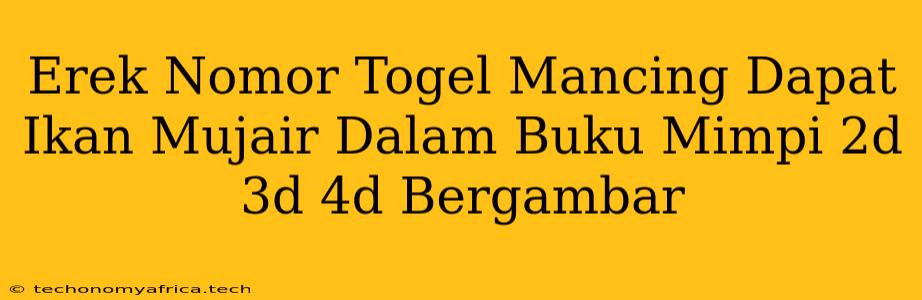 Erek Nomor Togel Mancing Dapat Ikan Mujair Dalam Buku Mimpi 2d 3d 4d Bergambar