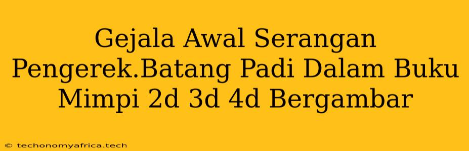 Gejala Awal Serangan Pengerek.Batang Padi Dalam Buku Mimpi 2d 3d 4d Bergambar