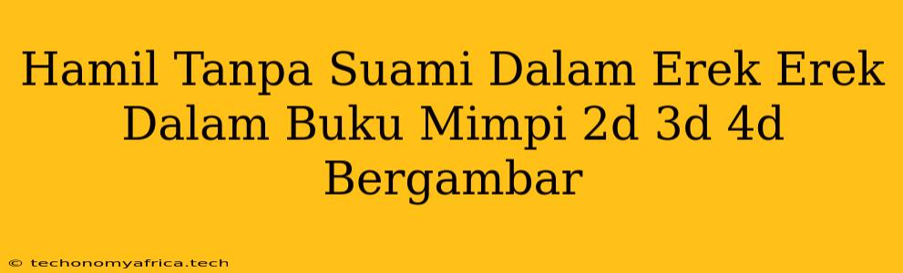 Hamil Tanpa Suami Dalam Erek Erek Dalam Buku Mimpi 2d 3d 4d Bergambar