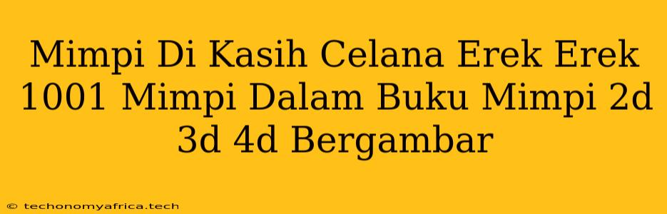 Mimpi Di Kasih Celana Erek Erek 1001 Mimpi Dalam Buku Mimpi 2d 3d 4d Bergambar