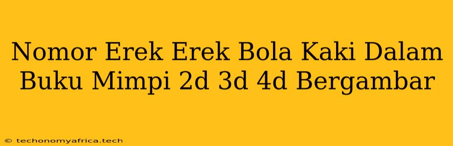 Nomor Erek Erek Bola Kaki Dalam Buku Mimpi 2d 3d 4d Bergambar