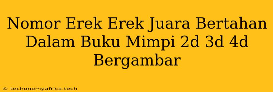 Nomor Erek Erek Juara Bertahan Dalam Buku Mimpi 2d 3d 4d Bergambar