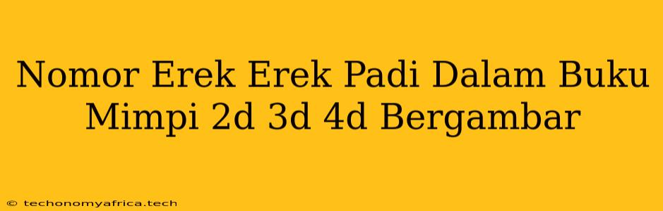 Nomor Erek Erek Padi Dalam Buku Mimpi 2d 3d 4d Bergambar