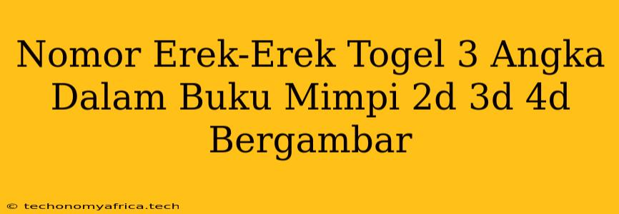 Nomor Erek-Erek Togel 3 Angka Dalam Buku Mimpi 2d 3d 4d Bergambar