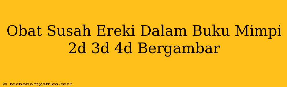 Obat Susah Ereki Dalam Buku Mimpi 2d 3d 4d Bergambar