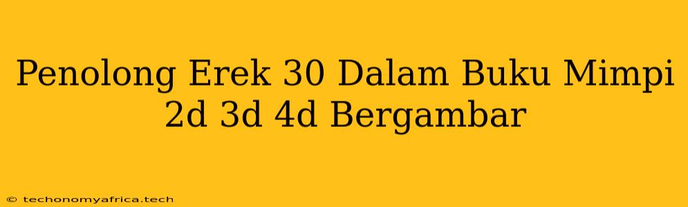 Penolong Erek 30 Dalam Buku Mimpi 2d 3d 4d Bergambar