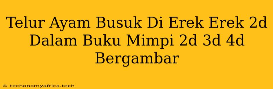 Telur Ayam Busuk Di Erek Erek 2d Dalam Buku Mimpi 2d 3d 4d Bergambar